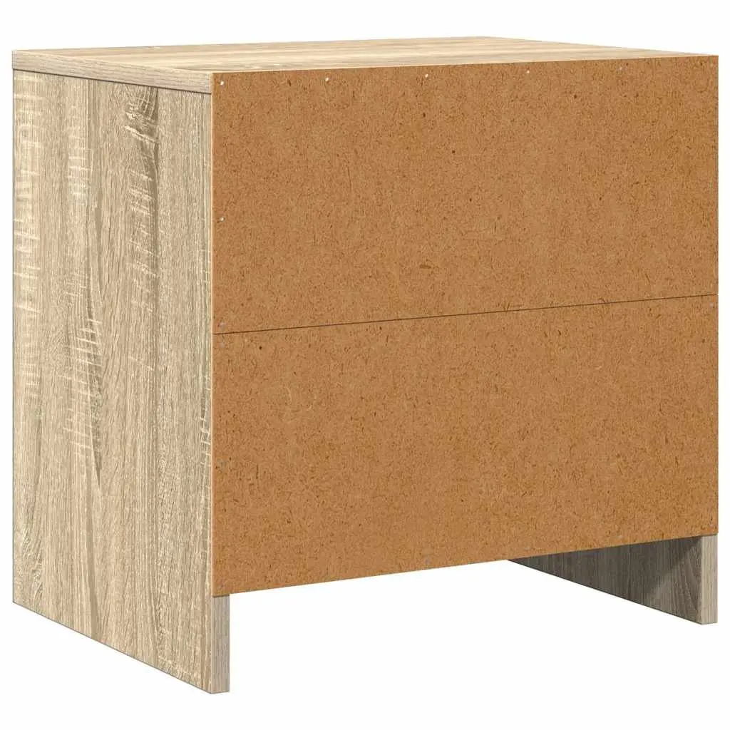 Bedside Cabinet Storage Engineered Wood Single Door 45x34x44.5cm Beige 2 Piece