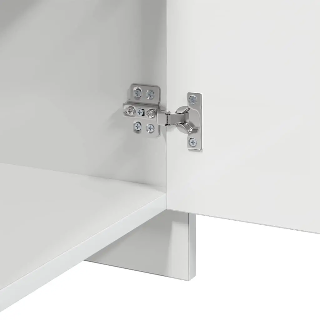Bedside Cabinet High Gloss White 45x34x44.5 cm Engineered Wood Nightstand