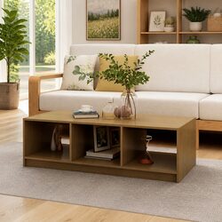 Solid Pinewood Coffee Table in Honey Brown Finish