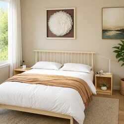 Solid Pinewood Bedside Cabinets - Set of 2