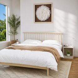 Set of 2 Bedside Cabinets in White Solid Pinewood