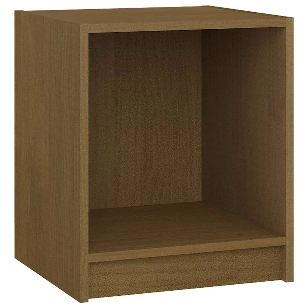 Bedside Cabinets Solid Pinewood Ample Storage Honey Brown 2 Piece