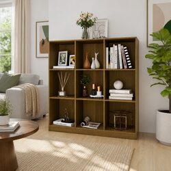 Pinewood Bookcase and Room Divider in Honey Brown