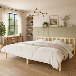King Size Bed Frame 183x203cm Solid Pinewood