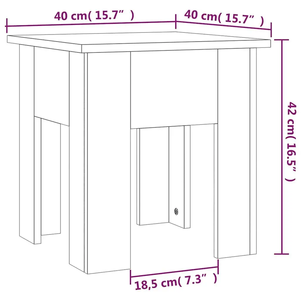 Coffee Table Modern High Gloss White 40x40x42cm