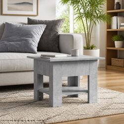 Engineered Wood Coffee Table with Storage Shelf, Grey