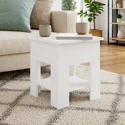 Chic High Gloss White Coffee Table with Storage Feature