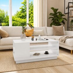 Modern White Coffee Table with Storage Dimensions