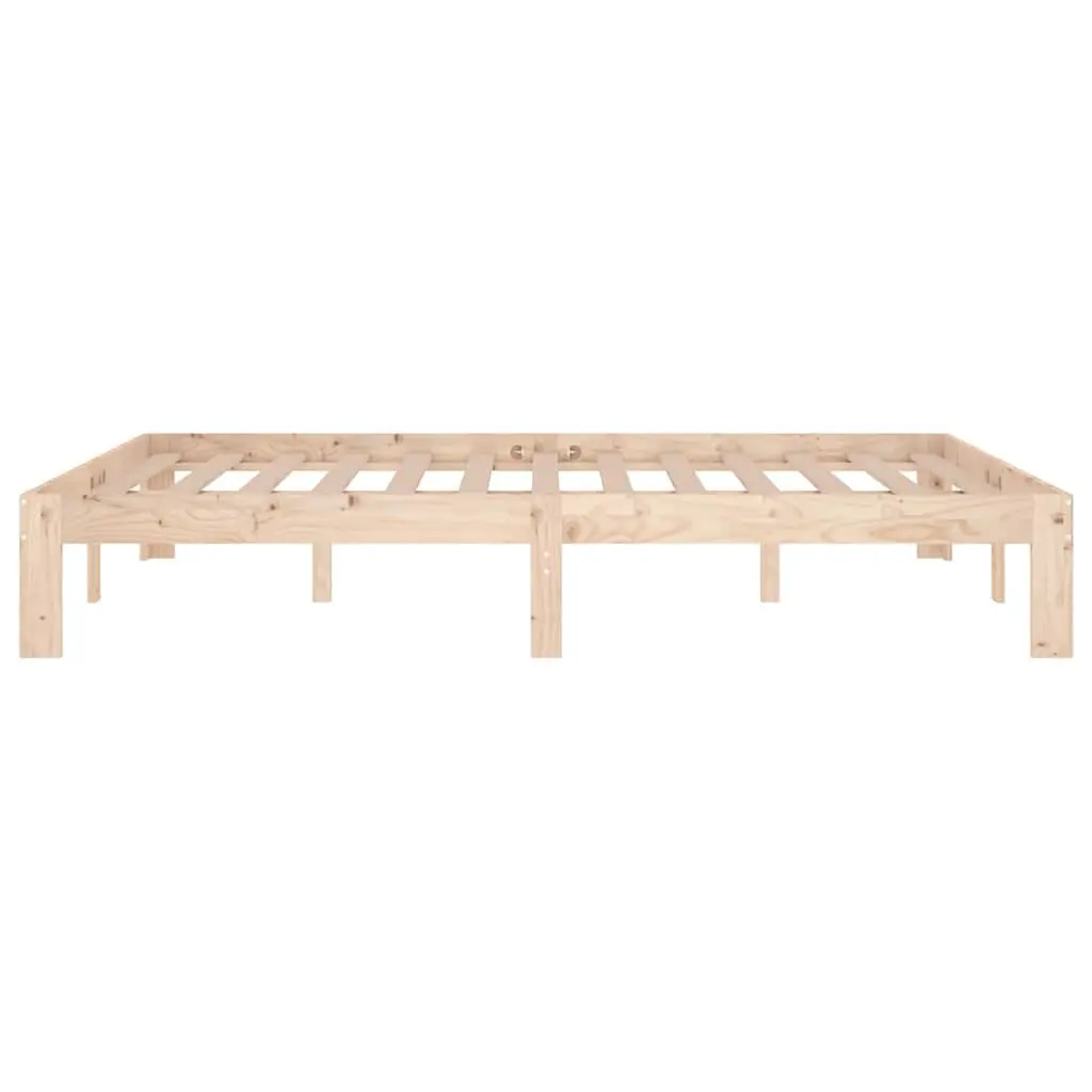 Wooden Bed Frame Solid Pine Wood Double Size 135x190 cm Brown