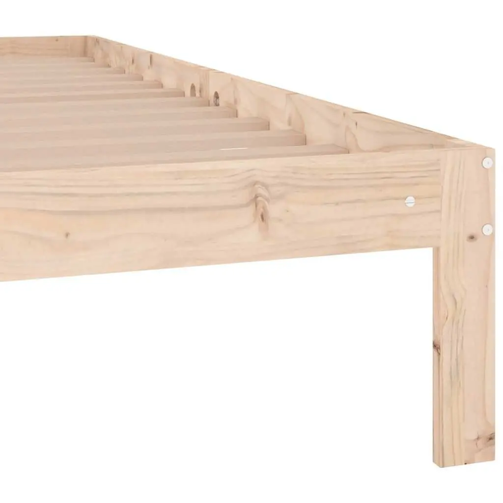 Wooden Bed Frame Solid Pine Wood Double Size 135x190 cm Brown