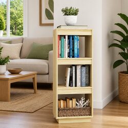 Solid Pinewood Book Cabinet with 3 Compartments