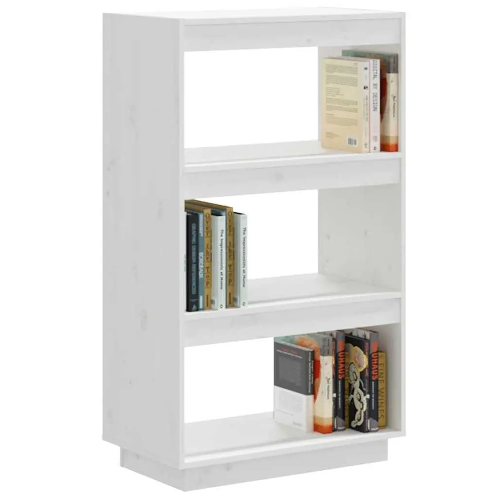 White Wooden Bookcase Room Divider Shelving Unit Storage Display 60x35x103cm