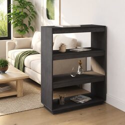 Wooden Shelving Unit Room Divider in Grey