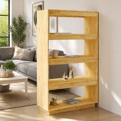 Wooden Book Cabinet with Shelving Unit Storage Features