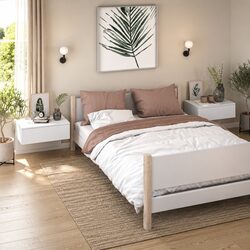 Floating Wall-Mounted Bedside Cabinets - Set of 2