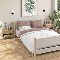2 pcs Brown Wall-mounted Bedside Cabinets for Space-saving Storage