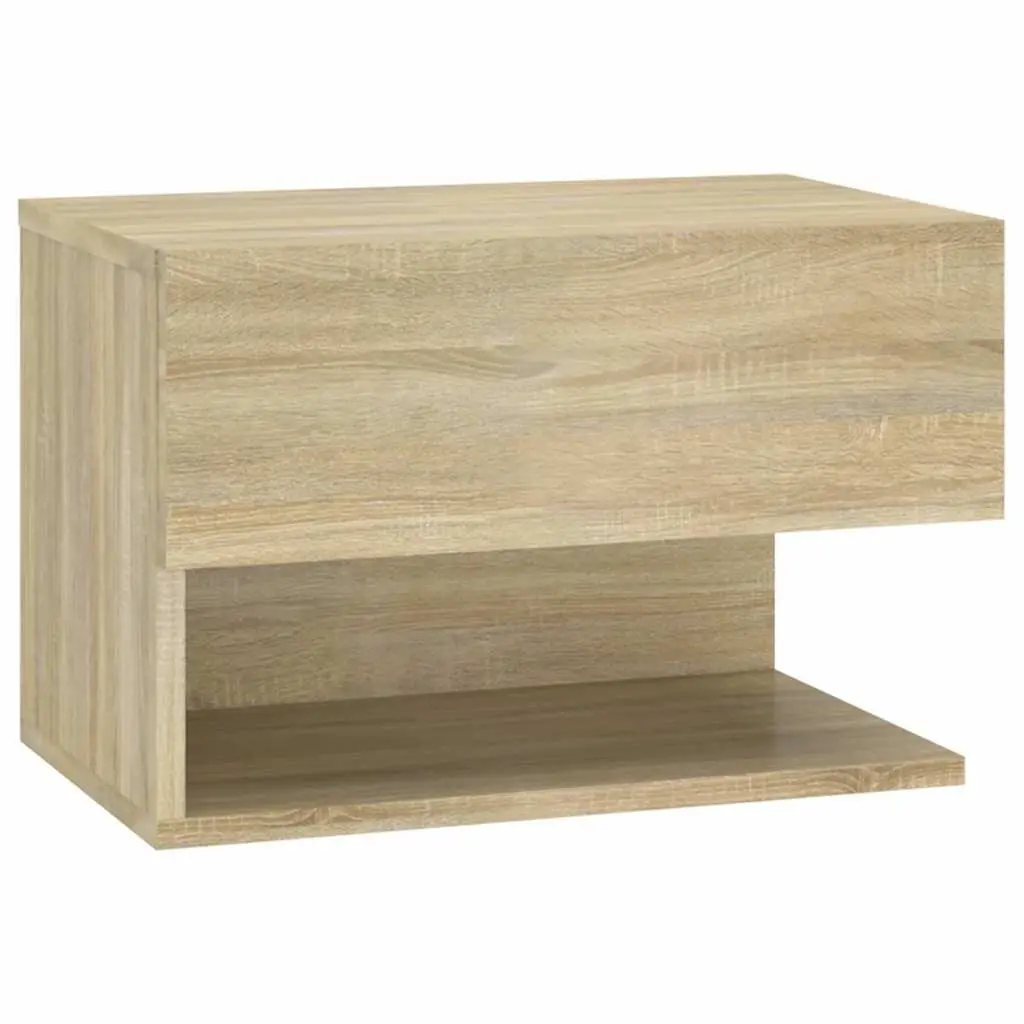 Wall-mounted Bedside Cabinets Space-saving Storage 2 Piece Brown