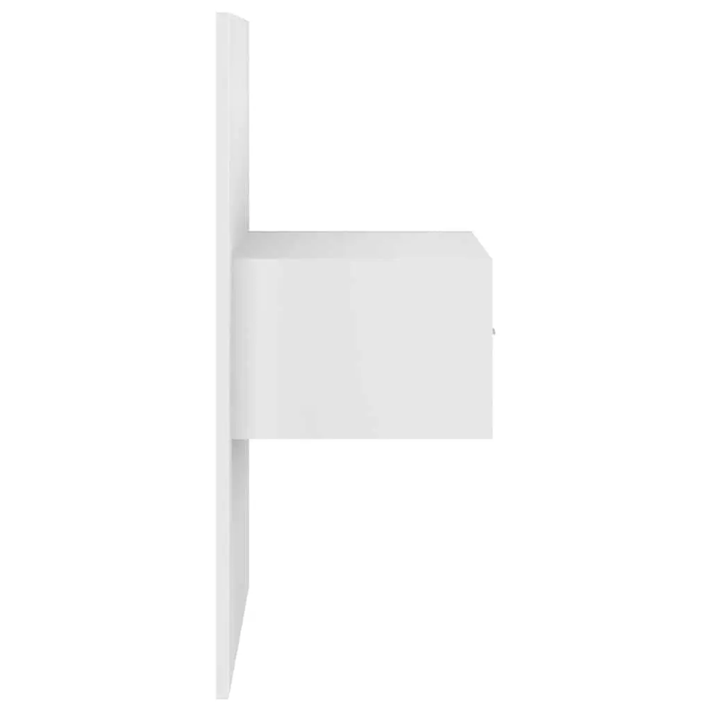 Wall-mounted Bedside Cabinet Space-saving Storage Unit High Gloss White