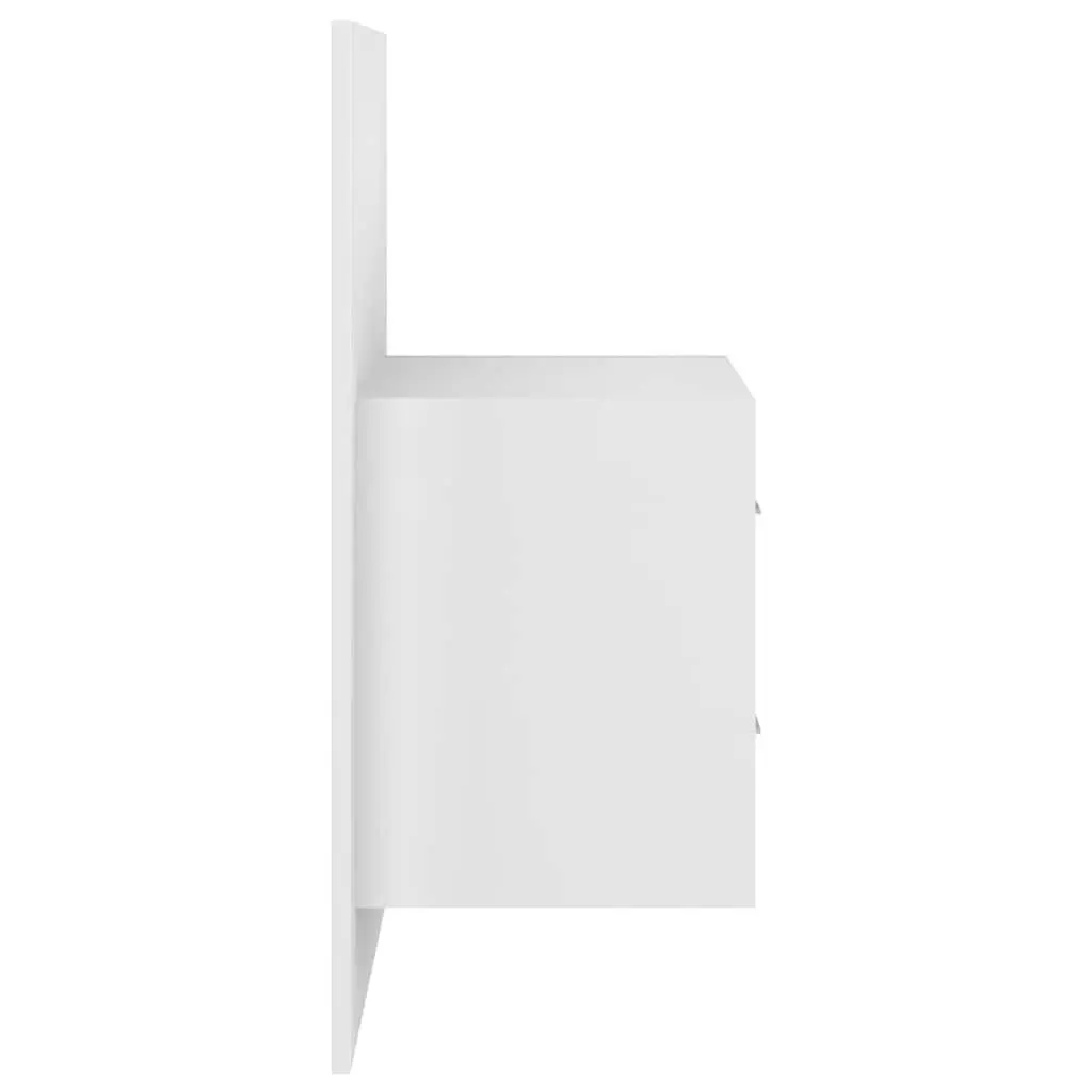 Wall-mounted Bedside Cabinet with Storage Drawer White
