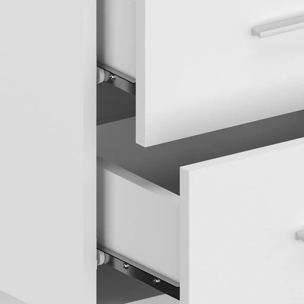 Wall-mounted Bedside Cabinet with Storage Drawer White