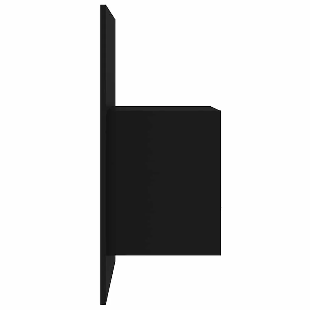 Wall-mounted Bedside Cabinet Floating Storage Drawer Black