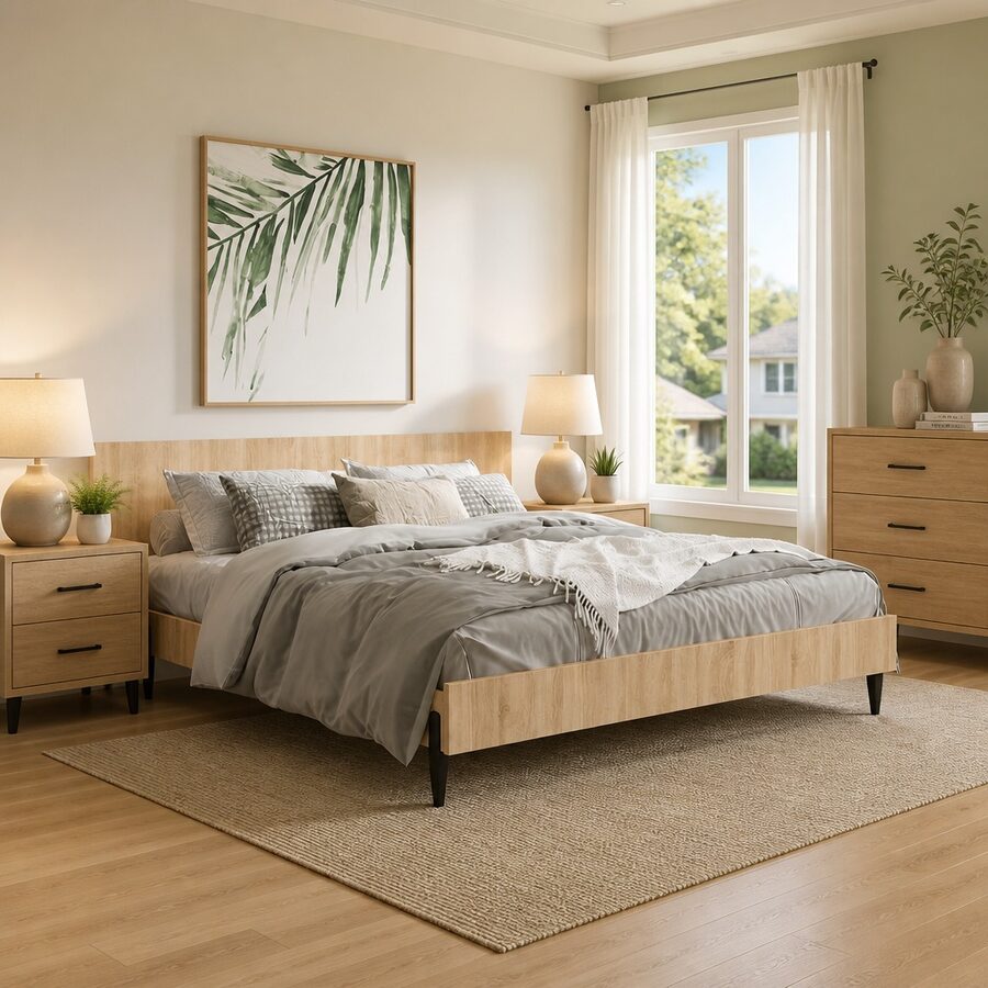 Engineered Wood Wall Headboard 240L x 80H cm in Brown