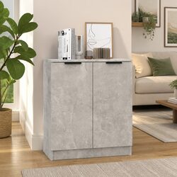 Grey Engineered Wood Sideboard Storage Cabinet Specs