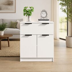 White Storage Cabinet Sideboard 60x30x70 cm with Drawer