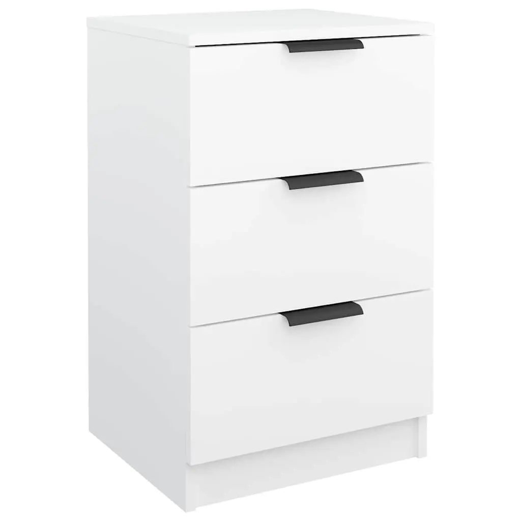 Bedside Cabinet Compact Storage White 40x36x65cm