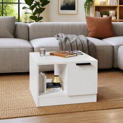 Engineered Wood Coffee Table with Dual Storage Compartments