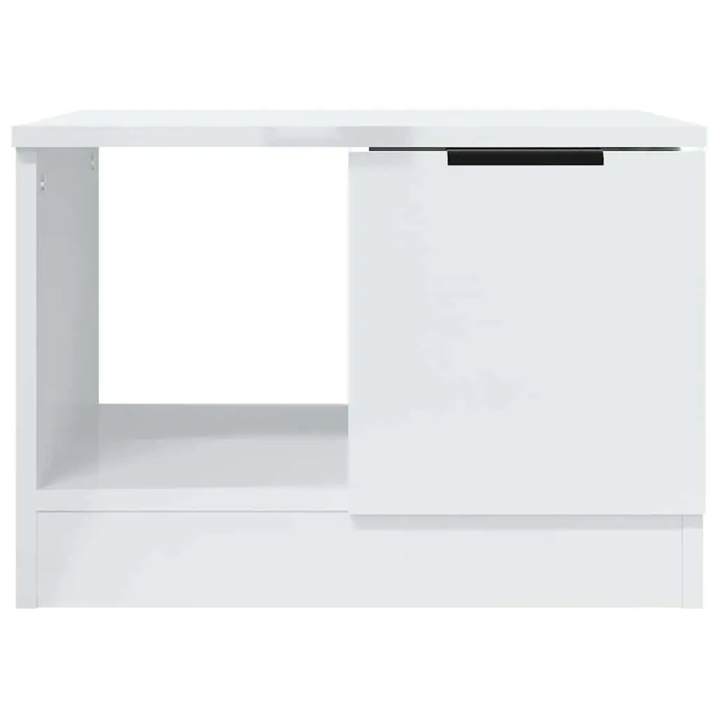 Coffee Table High Gloss White 50x50x36 cm with Storage Compartments