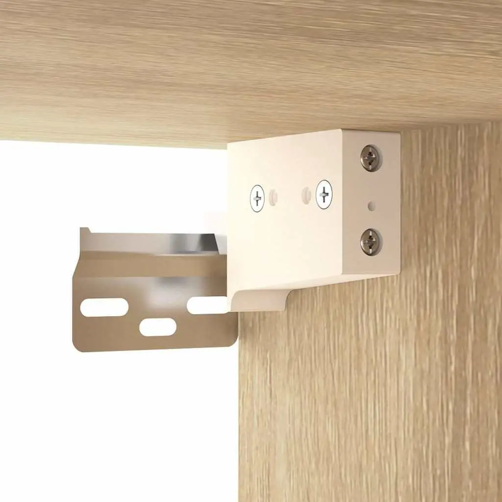 Floating Storage Organiser Wall-Mounted Bedside Cabinet Engineered Wood 34x30x20cm Brown