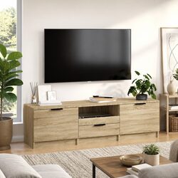 140cm Sonoma Oak TV Cabinet with Engineered Wood