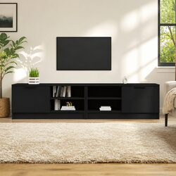 Black Engineered Wood TV Cabinets - 2 Pieces Specifications