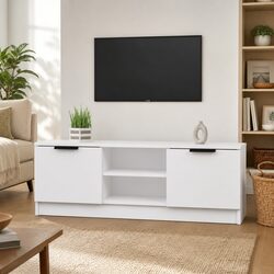 Engineered Wood White TV Cabinet 102x35x36.5 cm