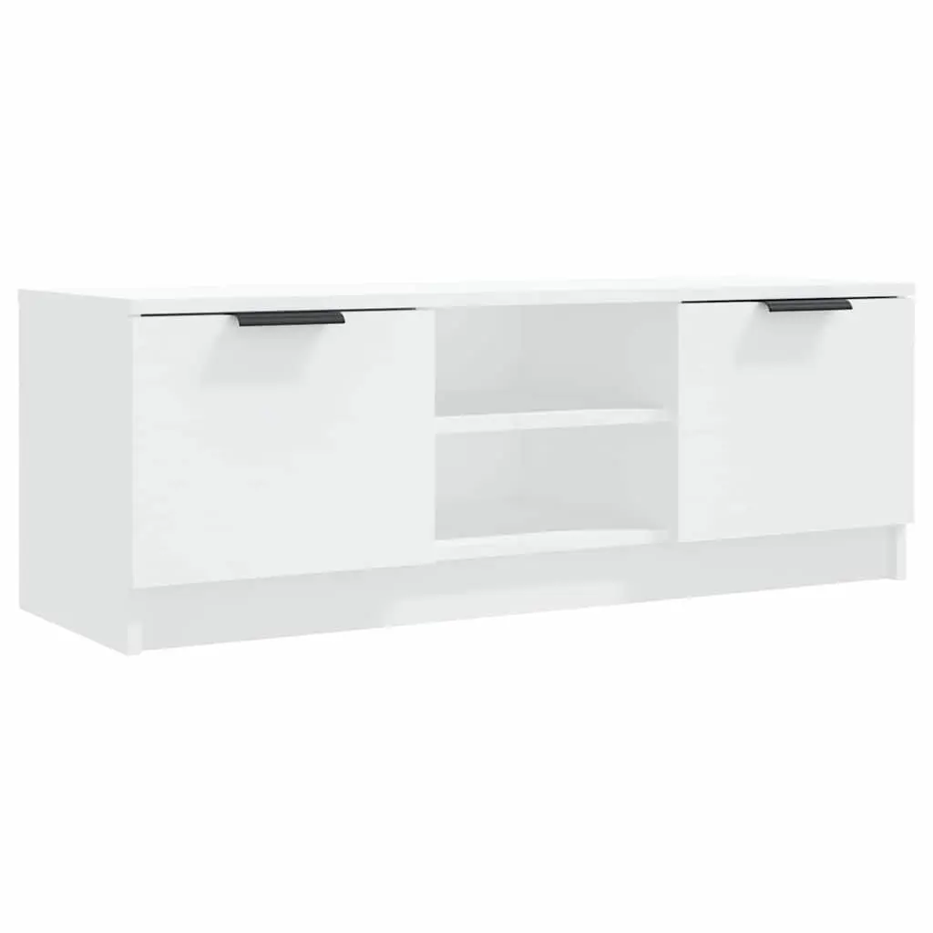 TV Cabinet White Engineered Wood Storage Unit 102x35x36.5 cm