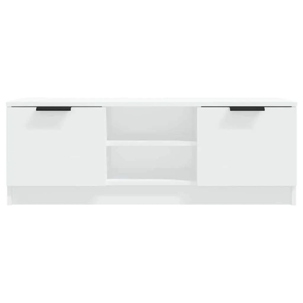 TV Cabinet White Engineered Wood Storage Unit 102x35x36.5 cm