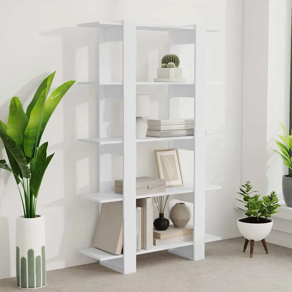 White Shelving Unit Room Divider Storage Organizer 100x30x160cm Book Cabinet