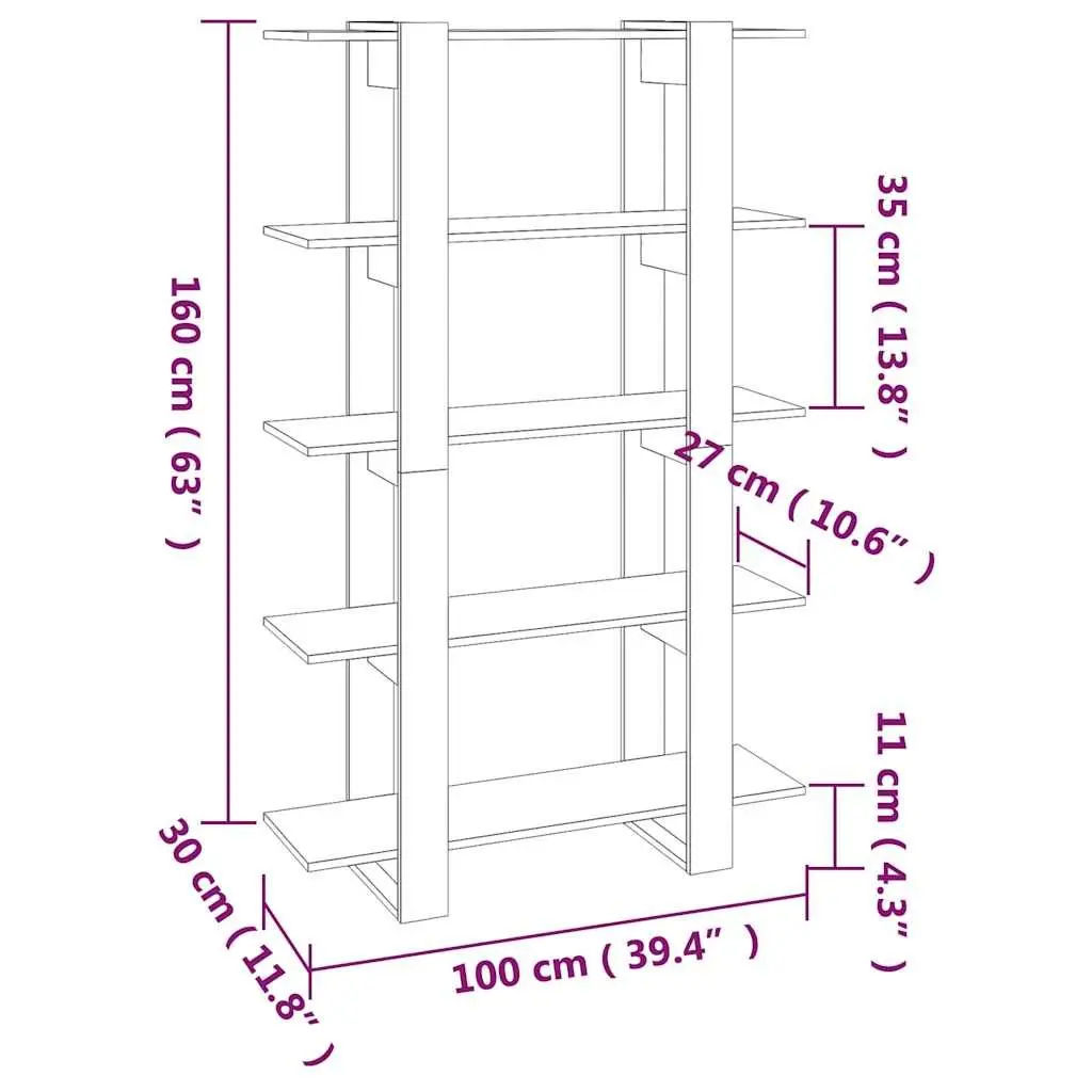 White Shelving Unit Room Divider Storage Organizer 100x30x160cm Book Cabinet