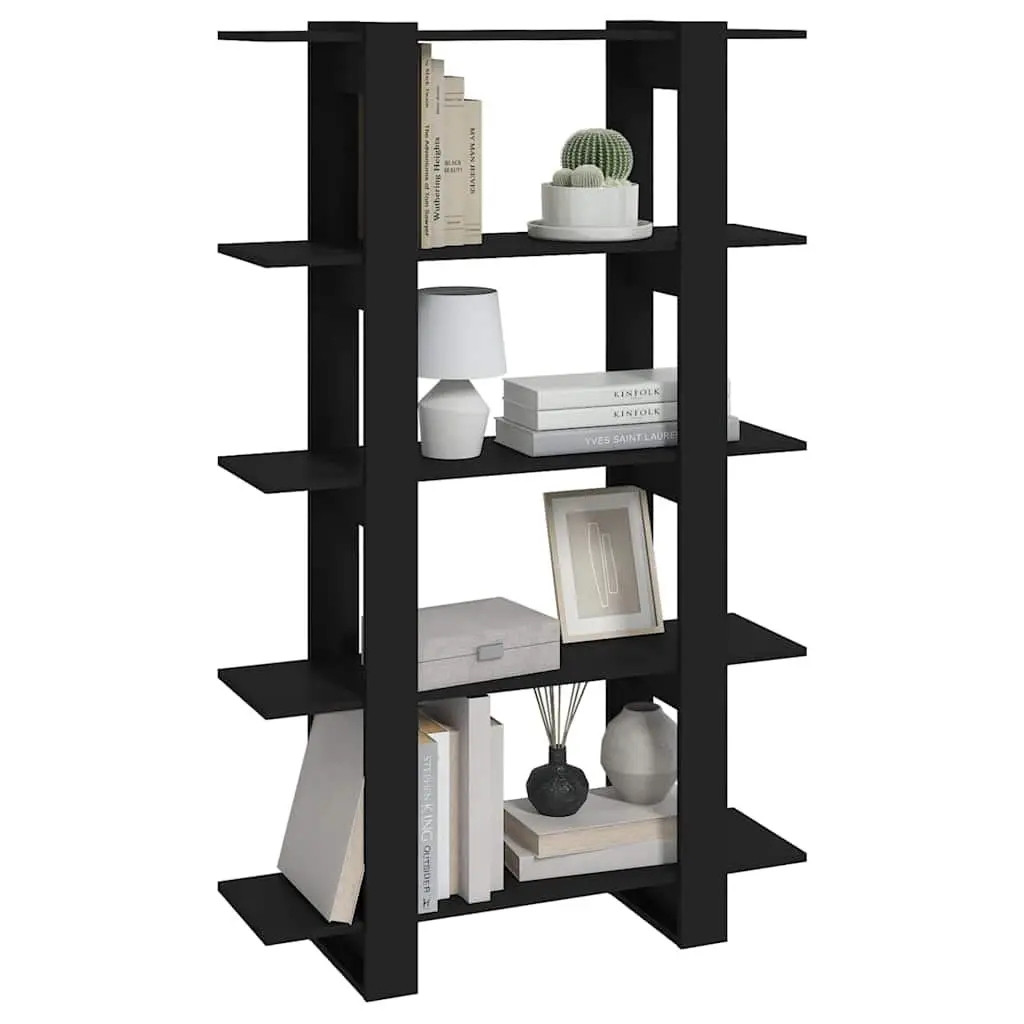 Bookshelf Room Divider Storage Unit Sturdy Black 100x30x160cm