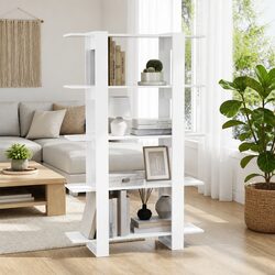 High Gloss White Book Cabinet with Ample Storage Space
