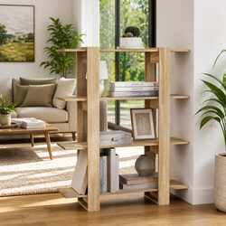 Storage Bookcase Room Divider in Sonoma Oak Brown