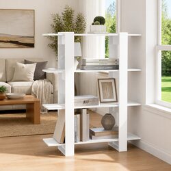 High Gloss White Book Cabinet Room Divider with Storage