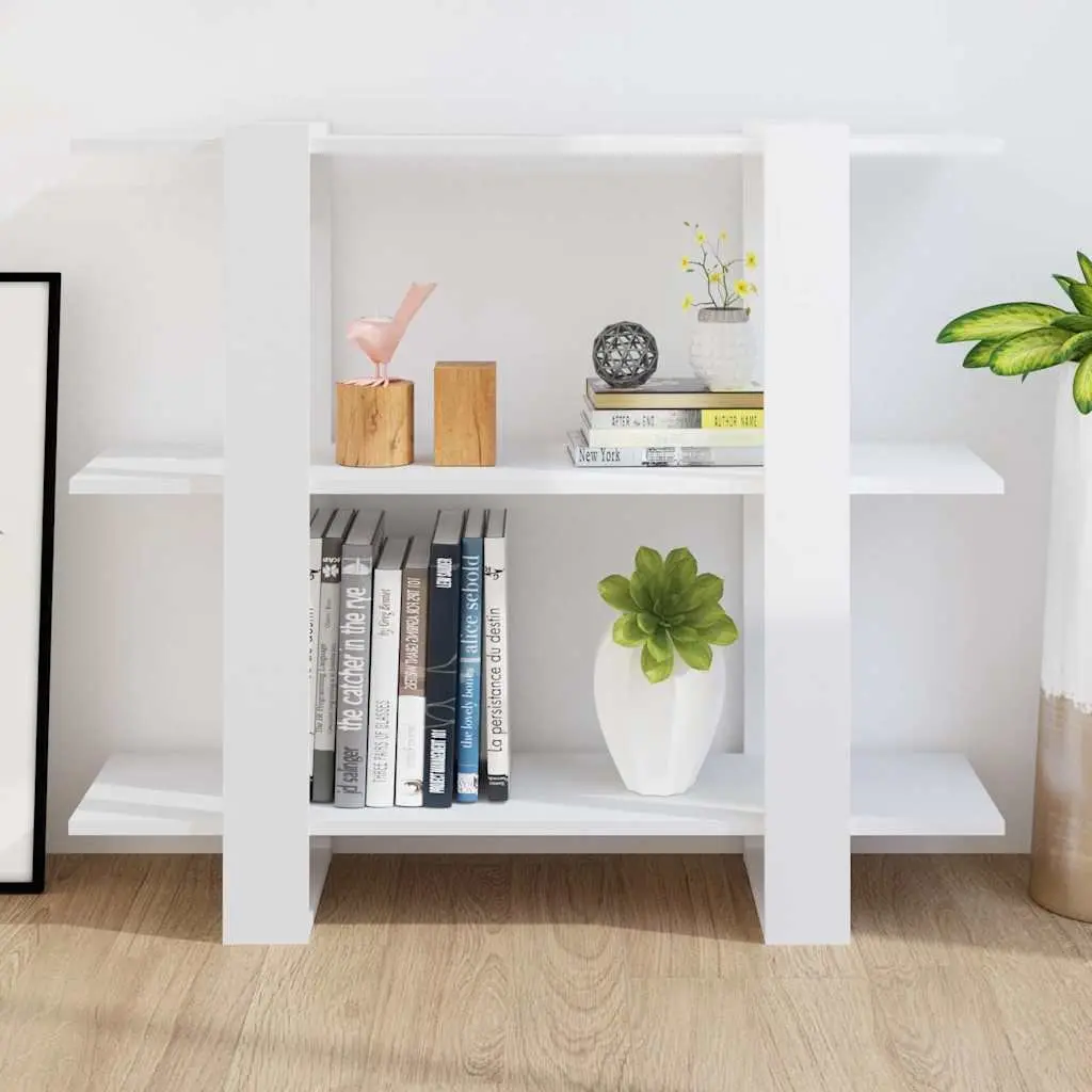 Book Cabinet Storage Room Divider 100cm White High Gloss