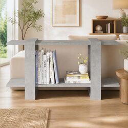 Book Cabinet Grey Shelving Unit 100x30x51cm for Storage