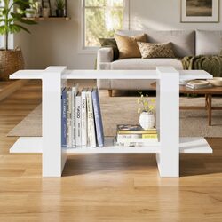 Functional White Book Cabinet with Engineered Wood