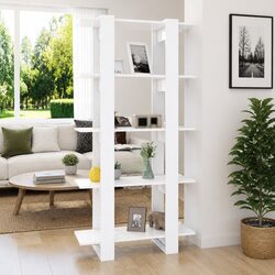 Book Cabinet Room Divider in White 80x30x160cm Engineered Wood