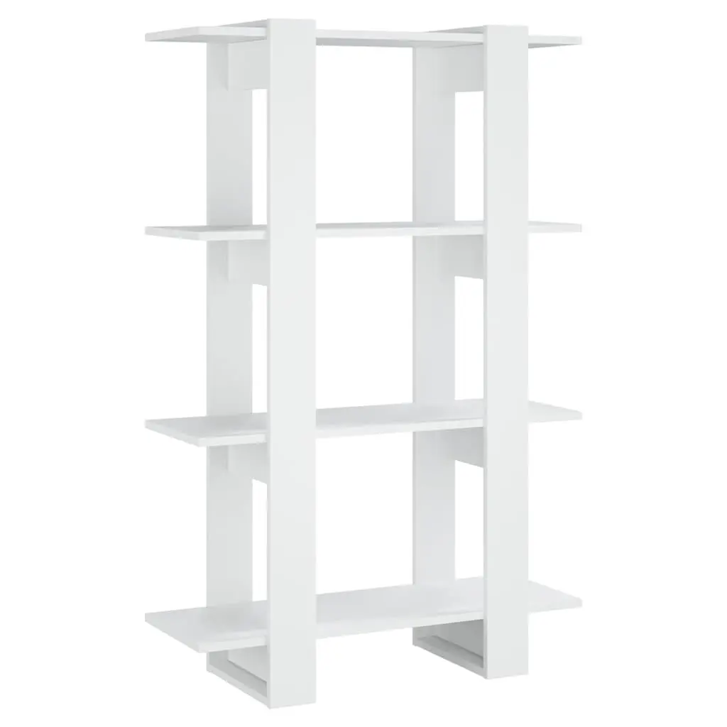 Wooden Book Cabinet Room Divider Storage Unit 80W x 30D x 123.5H cm White