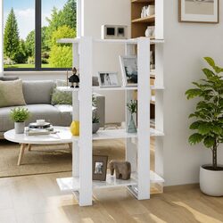 Book Cabinet Room Divider High Gloss White 80x30x123.5cm