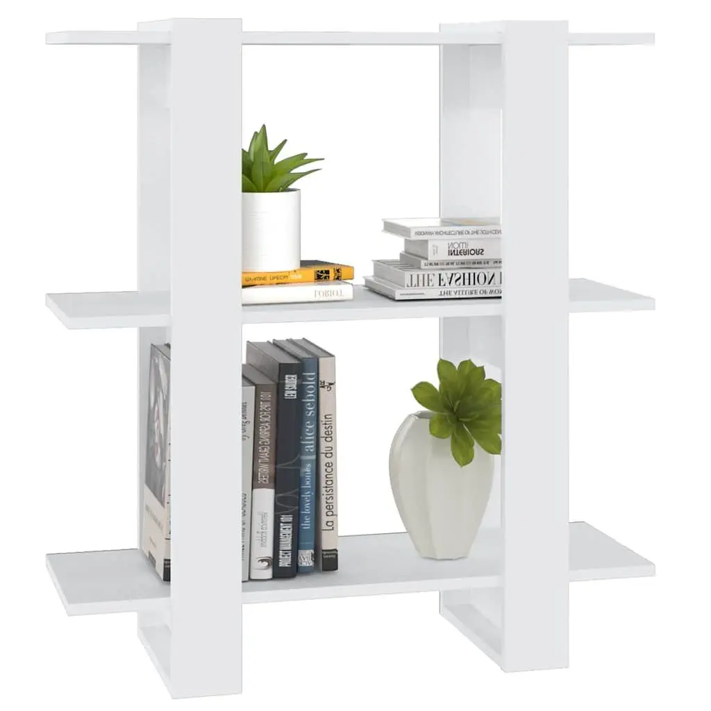 Wooden Book Cabinet Room Divider Storage Organizer 80 x 30 x 87 cm White